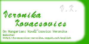 veronika kovacsovics business card